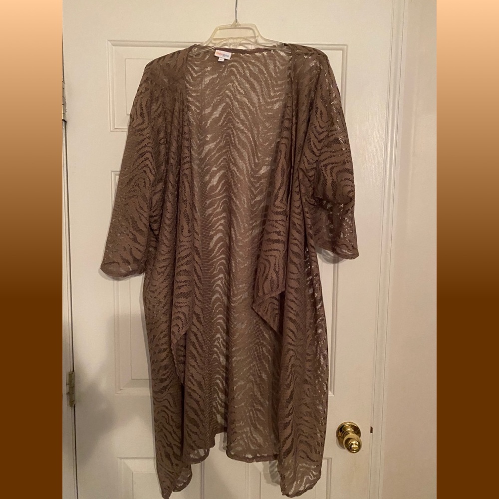 NWOT Large Lularoe Tan Zebra Pattern Shirley